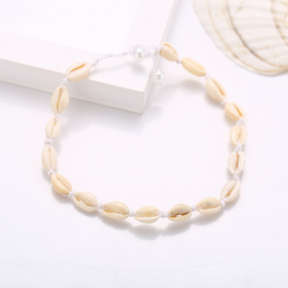  shell necklace creative retro simple shell pearl neck chain_voghion.com