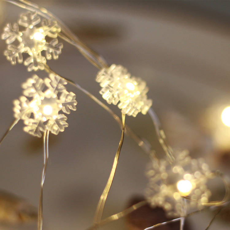 Christmas Romantic Snowflake Pvc Party String Lights display picture 3