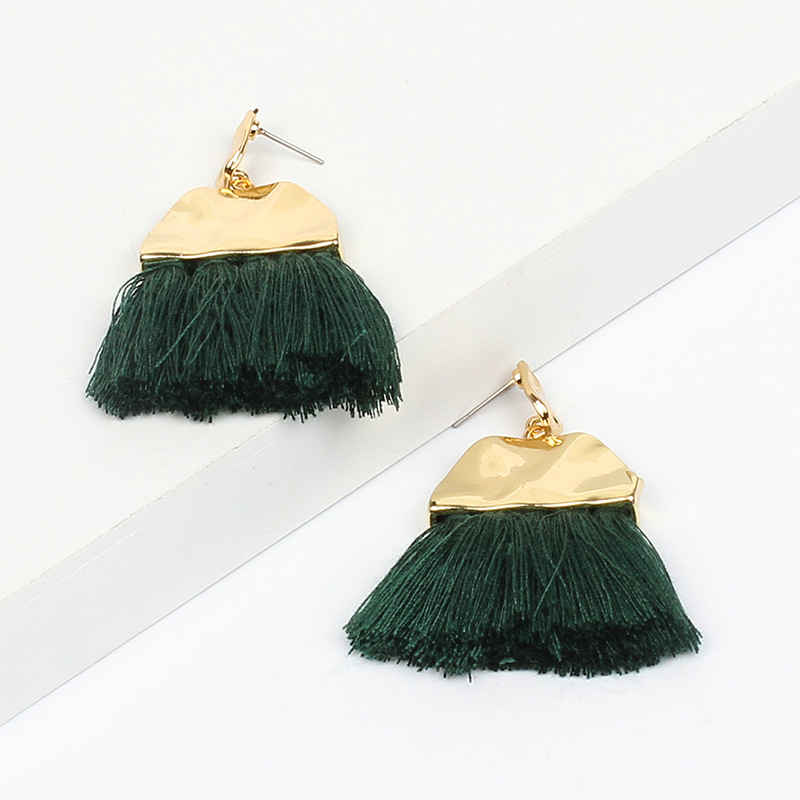 15g Weight Earrings Classification Travel Occasion Women'S Gender Rose Red, White, Pink, Green, Yellow, Black Color Fashion New Fringed Geometric Exaggerated Wild Fan-shaped Bohemian Ethnic Style Earrings For Women 8
