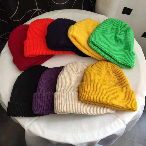 Autumn hat short hooligan hat men and women dome knitted woolen hat hip-hop student melon hat shopping hooligan cold hat