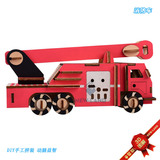 Деревянная трехмерная головоломка, деревянный конструктор, интеллектуальная игрушка для мальчиков, модель автомобиля, DIY, пожарная машина