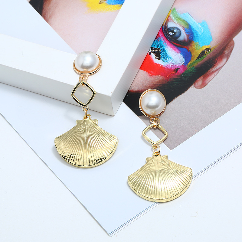Fashion simple new wave imitation beads ear NHKC128003picture4