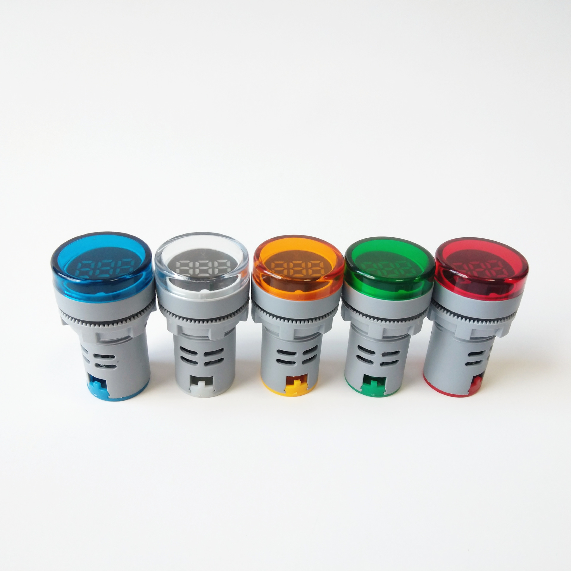 厂家直销 22mm圆形电压表 迷你高亮数显表 电压 AC20-500V