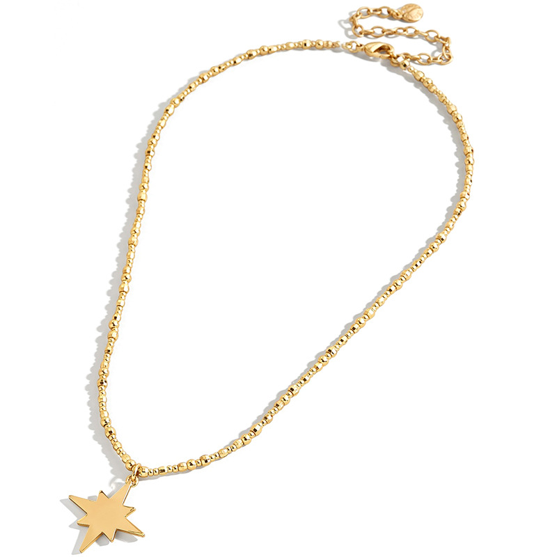 D'origine Offre La Chance Lucky Star Collier Court Femelle Étoile À Cinq Branches Lettre Clavicule Collier Populaire Ornement display picture 5