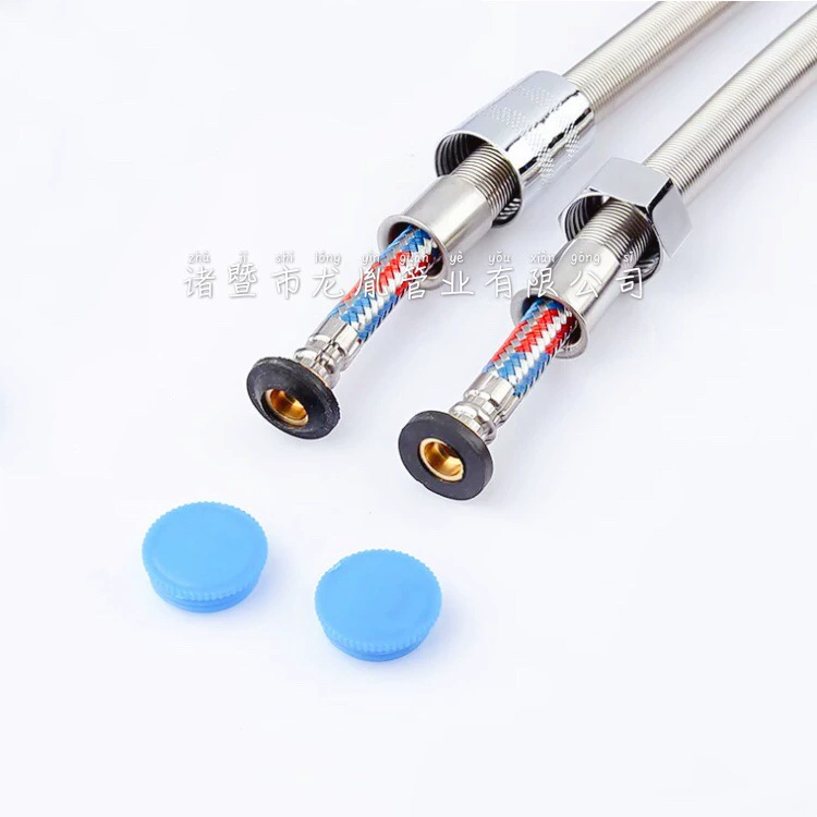 Высокая-конец Весна тянуть Взрыв-доказательство душевая трубка красный и синий стальной проволоки тройной душевая трубка Весна душевая трубка оптом