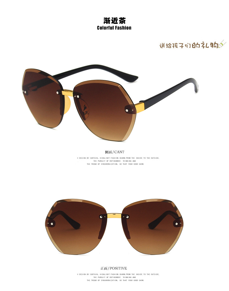 New Cut-edge Frameless Polygonal Children's Sunglasses Irregular New Fashion Colorful Boys And Girls Sunglasses  Wholesale Nihaojewelry display picture 9