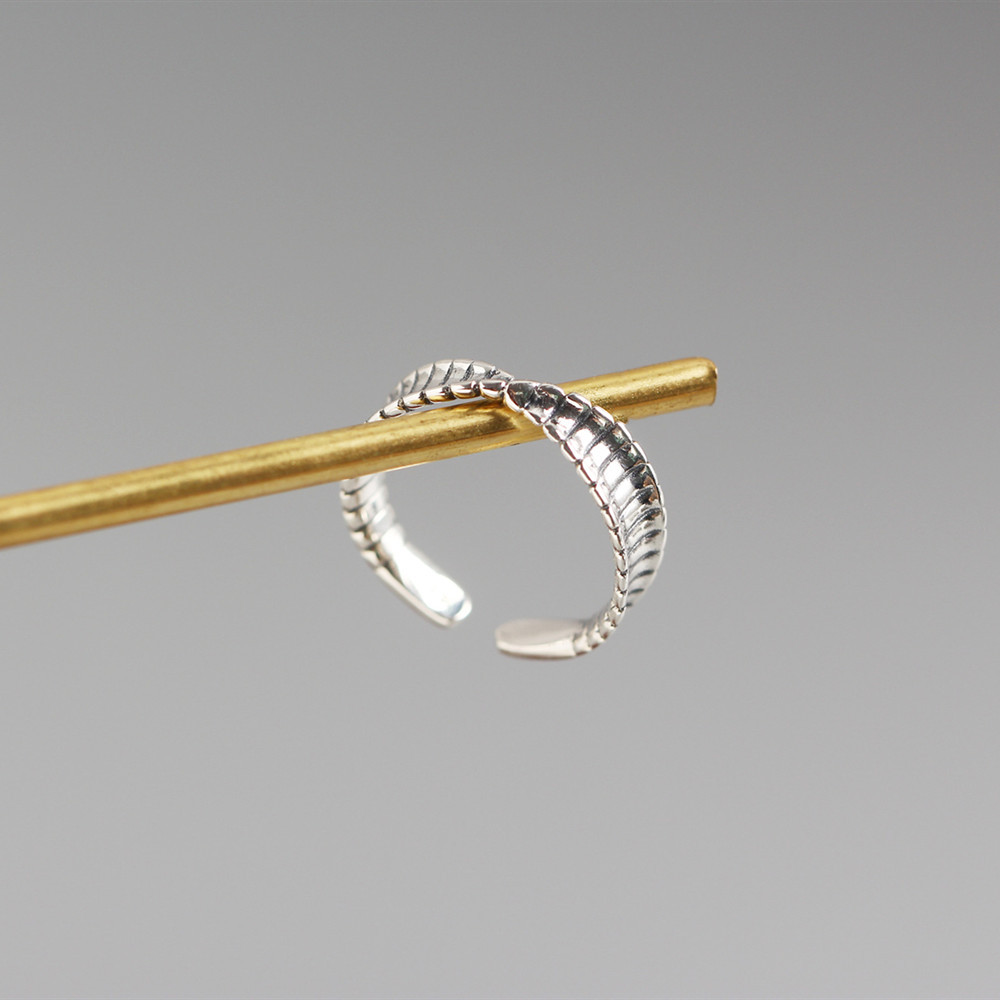 Korean New Zealand pattern retro S925 sterling silver Mobius open ring