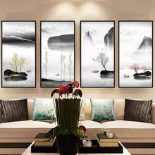 新中式中国风装饰画客厅玄关走廊沙发背景壁画禅意茶室书房挂画