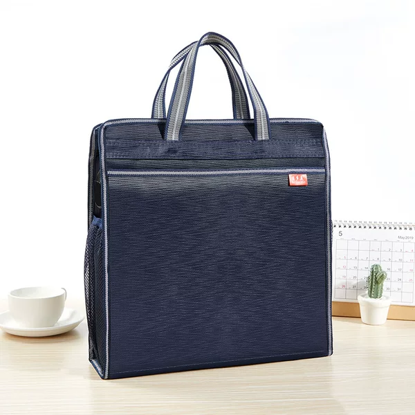 Bedomi wear-resistant zipper handbag solid color business computer bag Oxford cloth office file bag factory direct sales