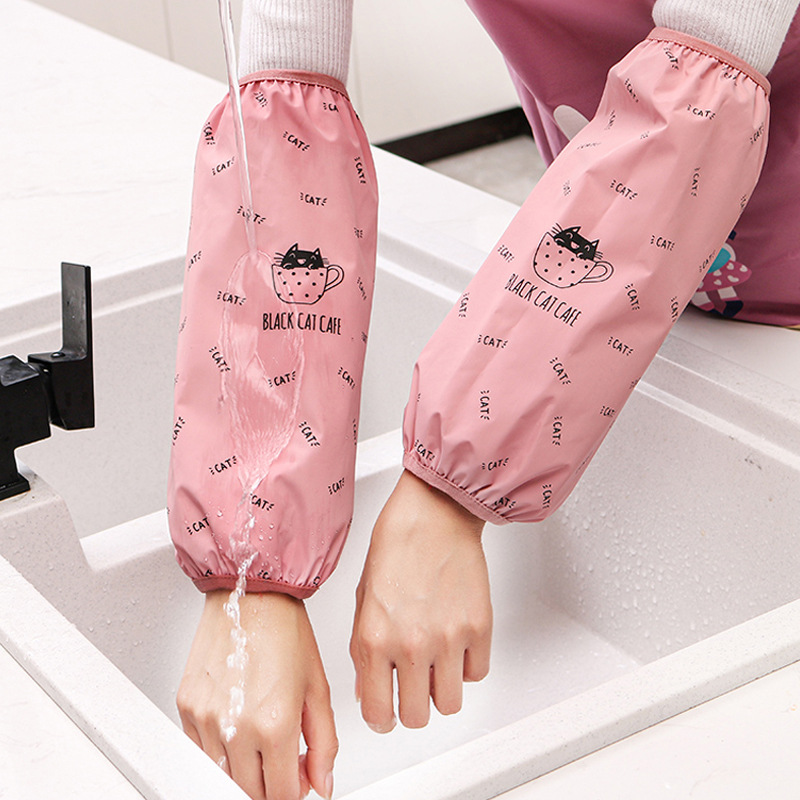 防水袖套学生成人女长款工作手袖厨房防油防污耐磨袖筒家务套袖子
