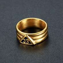 欧美节日个性不锈钢戒指 阿拉伯数字33造型 男女款钛钢素圈小戒指