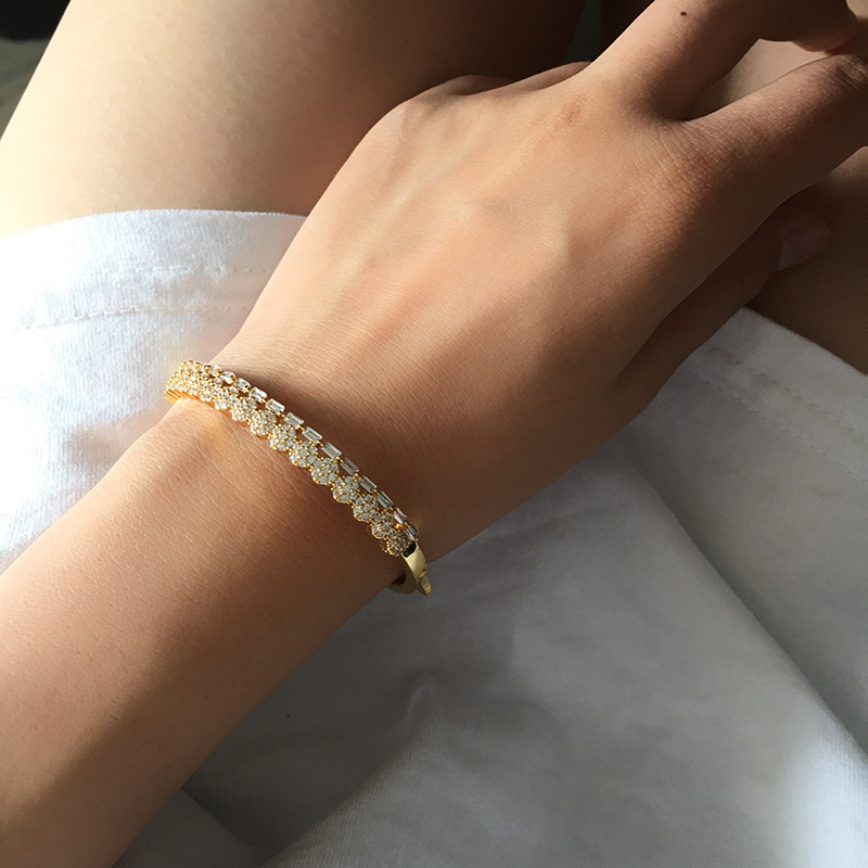 Diamanten bloem armband voor dames luxe mode armband sieraden_voghion.com