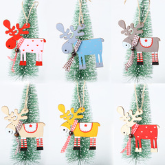 New 2019 Christmas Tree Ornament Christmas Decorations Wood Painting Reindeer Creative Christmas Ornament Wholesale
