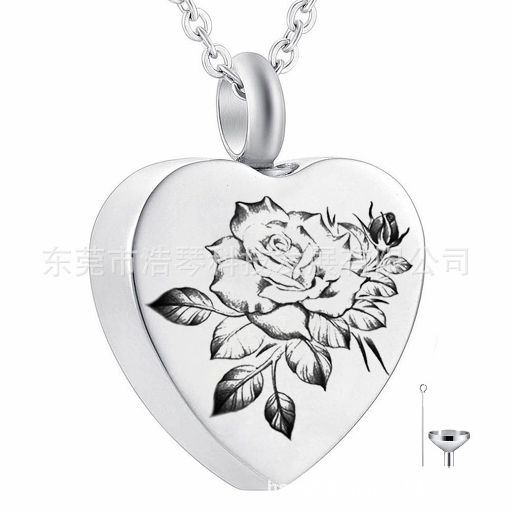 Мемориал родственников любимчика пепла ожерелье из нержавеющей стали в форме сердца старинные розы шкатулка кулон духи
