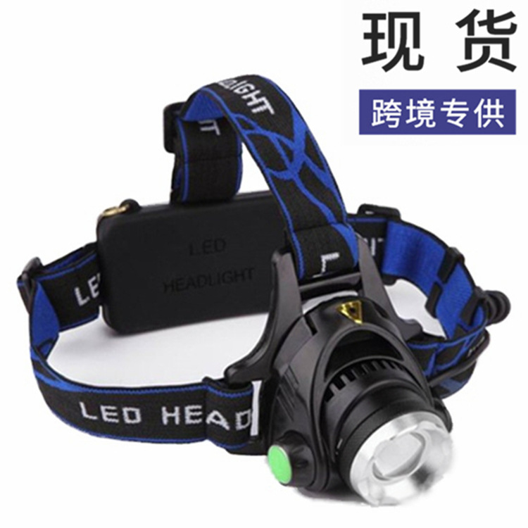 跨境专供户外用品铝合金强光头灯可伸缩调焦t6头灯led充电头灯|ms