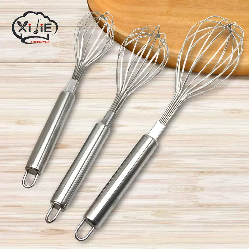 厨房小工具手动家用六线不锈钢打蛋器圆管钢柄搅蛋器水立方打蛋器