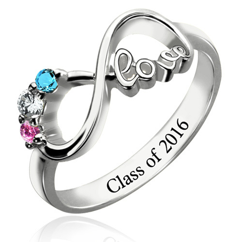 DIY Personalized Custom Infinity Lettering Sterling Silver Ring