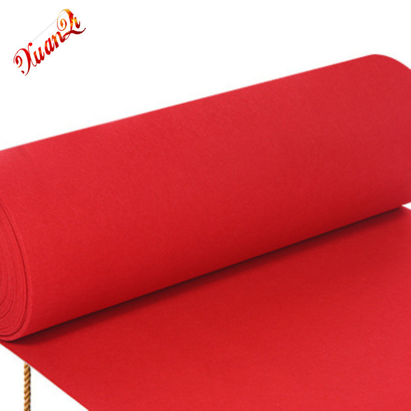 厂家直供 红色喜庆地毯 大红色毛毡 红灯笼中国结毛毡布