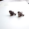 Realistic cute earrings, resin, ear clips, South Korea, wide color palette, sparrow, handmade