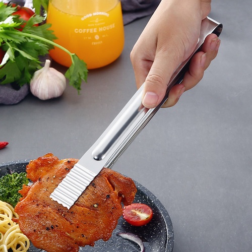 Barbeque tongs, barbecue tongs, bread tongs, stainless steel thickening and elongated strips, grilled fish food buffet tongs, factory direct sales