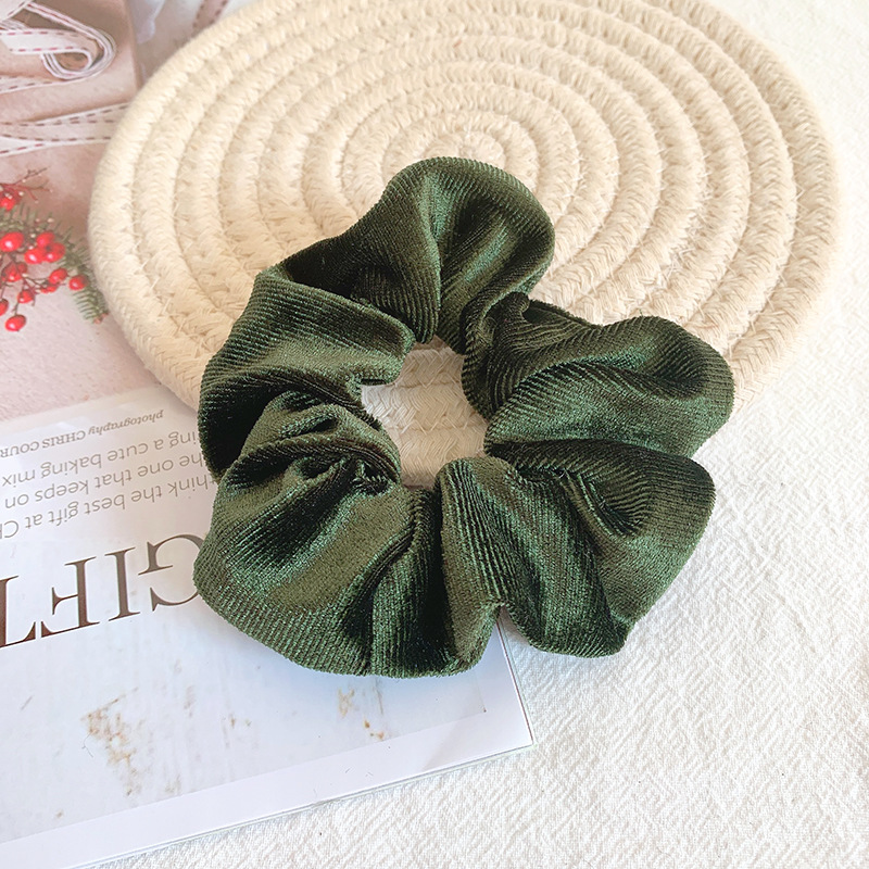 25g Weight Headwear Classification Women'S Gender Flocking Design Hot Hair Ring 46 Color Gold Velvet Large Intestine Hair Ring Head Flower Hair Scrunchies 7