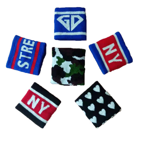 European and American Trade Personalized Alphabet Sports Meeting Performance Knitted Textured Embroidery Street Dance Special Purpose Wrist Guard for Bboy