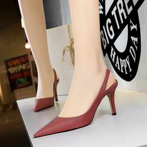 High heel shallow mouth pointed sexy slim profession hollow shoes