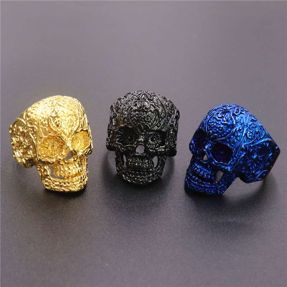 30g Weight Rings Classification Punk Skull 304 Stainless Steel Halloween Unisex Rings
