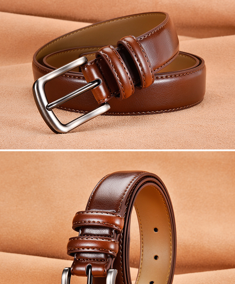 2024 Top Selling Men's Leather Belt in Europe and America Business Men's Leather Belt Fashionable and Casual Versatile Simple Needle Buckle Belt_voghion.com