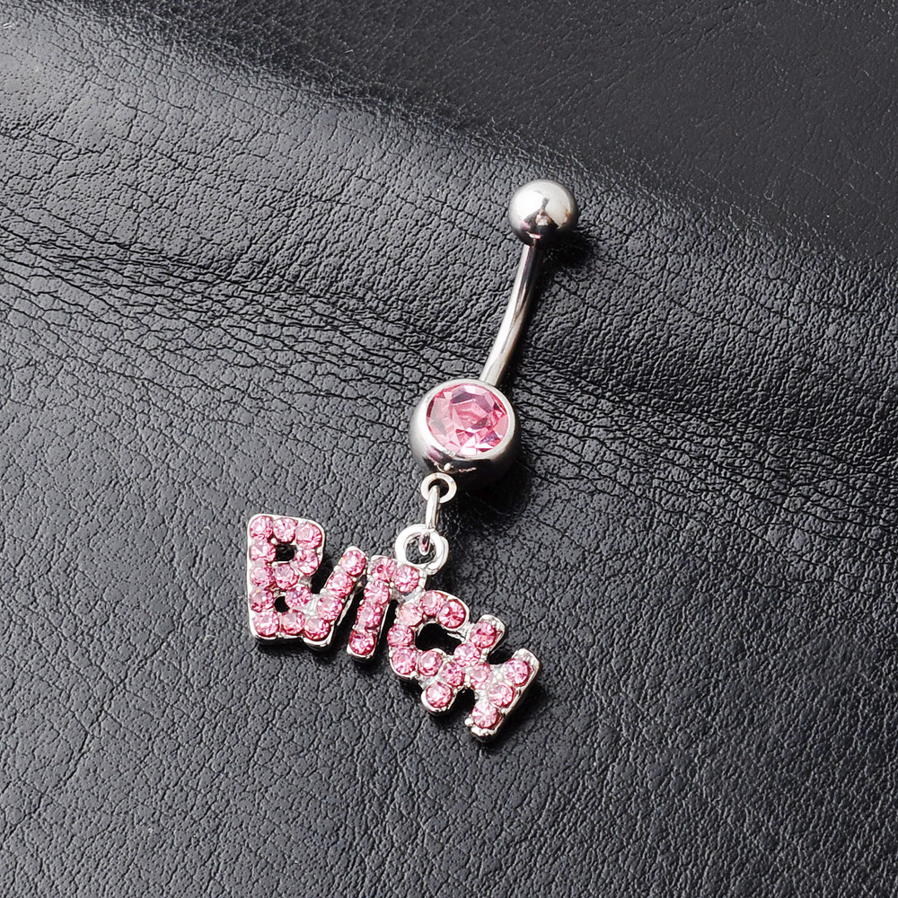 Fashion Letter Alloy Diamond Belly Ring display picture 4