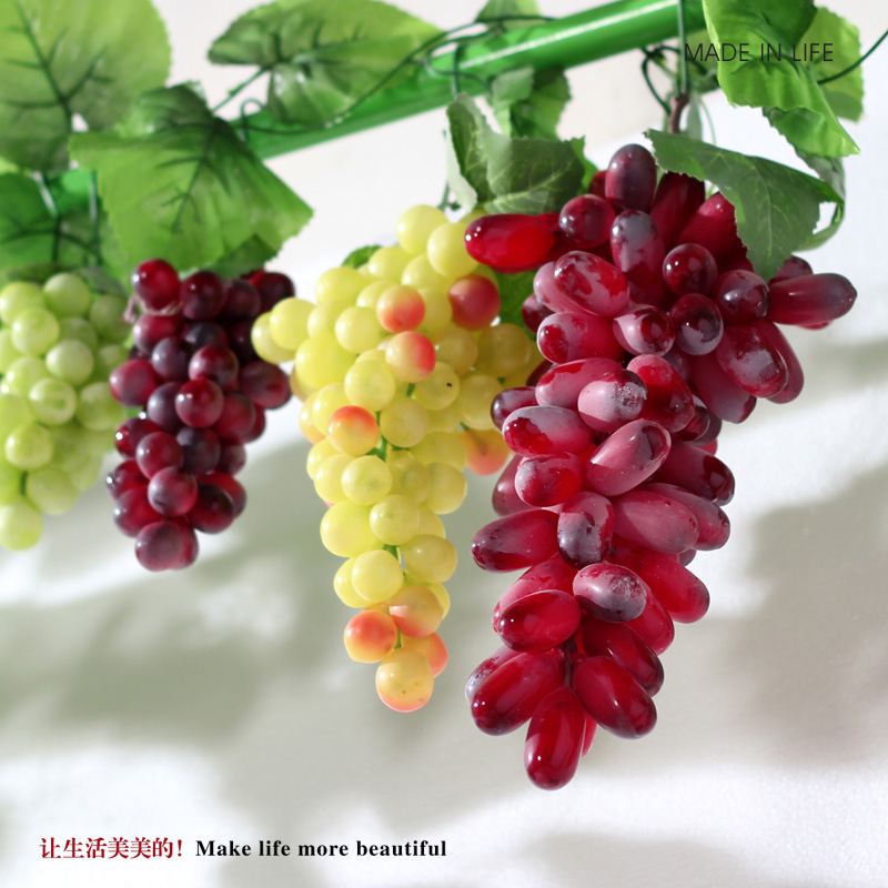 工厂店假水果 提子 花卉藤藤软胶 仿真花卉藤粒套装花卉藤串带叶