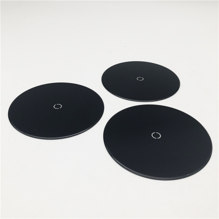 手持式无线充玻璃面板 圆形无线充钢化玻璃 2.5D弧度玻璃面板