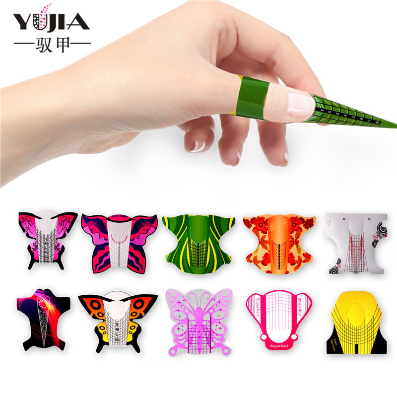 Titular de papel de extensión de uñas directa de fábrica 100 piezas de fototerapia de uñas de cristal de uñas titular de papel cuadrado de mariposa titular de papel al por mayor