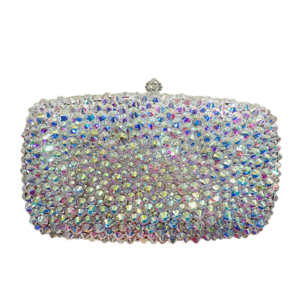BL123 bolsas de diamantes cuadradas bolsas de cena de cristal bolsas de mano de vestido de dama bolsas de cadena de diamantes hechas a mano