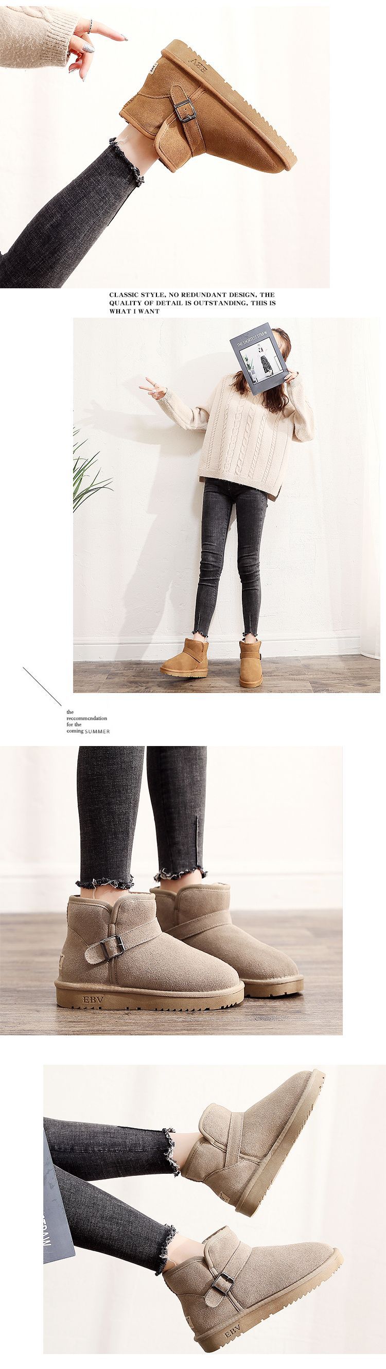 Warm Women's Snow Boots With Fur Lining And Non-slip Sole_voghion.com