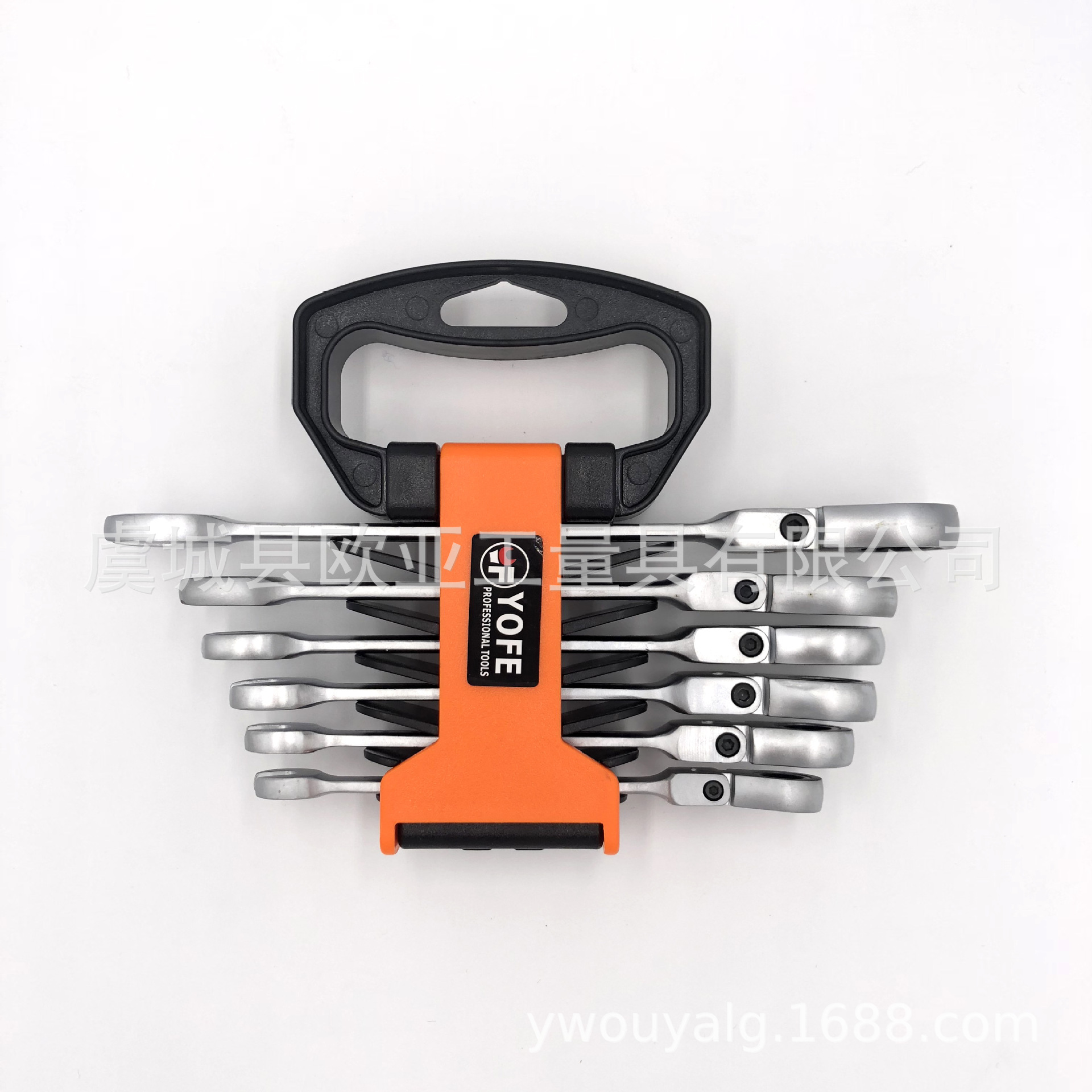 厂家直销级活动头棘轮扳手6件套装72齿轮CRV扳手180度可任意旋转