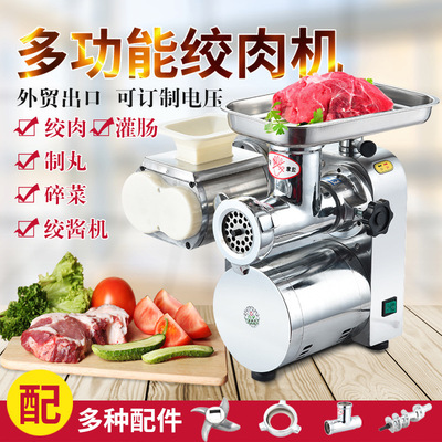 廠家直銷象厚商用不鏽鋼絞肉機家用多功能小型電動絞切兩用批發