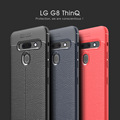 适用LG G8ThinQ手机壳Q7荔枝皮纹Q6plus软TPU保护套V50ThinQ外壳
