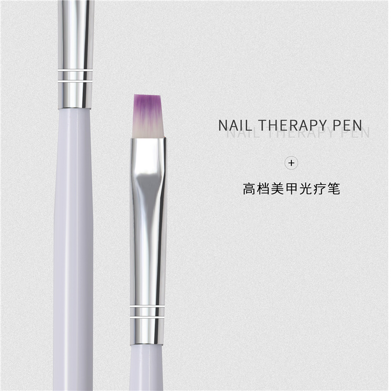 Cross-border varilla blanca especial de uñas de fototerapia pluma púrpura cabeza gradiente de color de fototerapia fila pluma tallada herramientas de uñas al por mayor