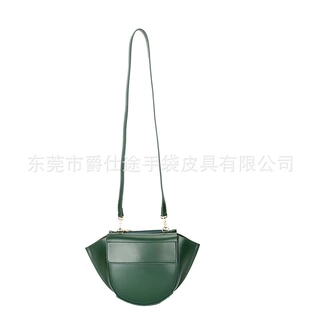 新款时尚防水PU料单肩包 绿色创意PU料斜挎包 梯形PU料手提包