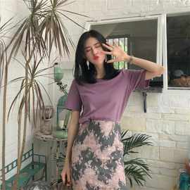 1926简约时尚气质套装紫色上衣设计感蕾丝半身裙小众两件套女夏天