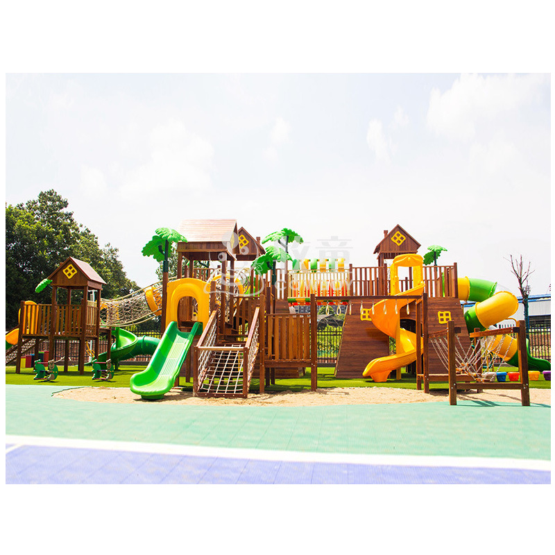 Gran combinación de jardín de infantes diapositiva doble al aire libre gran juguete instalaciones niños Parque de Atracciones tobogán de plástico