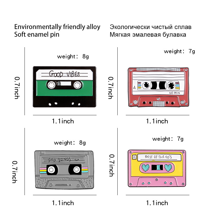 Brooches Classification Retro Pin Cartoon Tape Alloy Plating Unisex Brooches