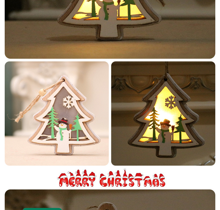 New Christmas Decorations Christmas Lights With Lights Wooden Pendants Christmas Tree Pendant Christmas Gifts display picture 9