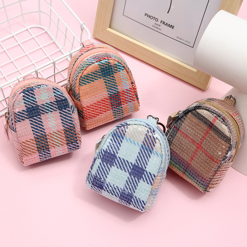 Hot-saling Fashion Ladies Clutch Sequins Plaid Shell Mini Backpack Coin Purse Wholesale display picture 2