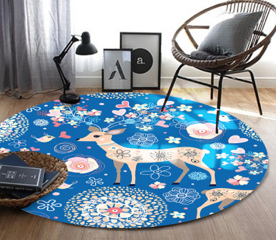 廠家批發圓形地毯電腦轉椅墊吊籃兒童卡通爬行毯可定制圖案logo