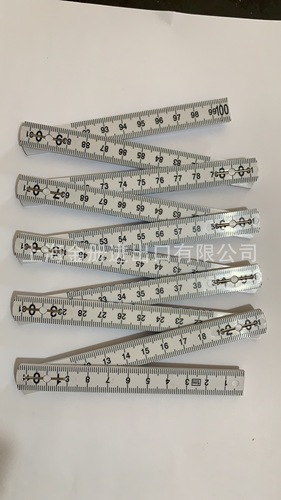 Cross-border ABS wood folding ruler 1M 10-fold white folding ruler woodworking foldable ruler ten-fold plastic ruler