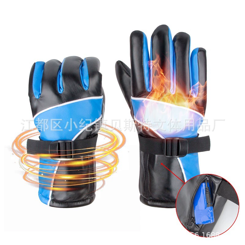 Зимние теплые аккумуляторные перчатки с электрическим подогревом USB перезаряжаемые велосипедные обогреватели с пятью пальцами на открытом воздухе Катание на лыжах с тремя передачами