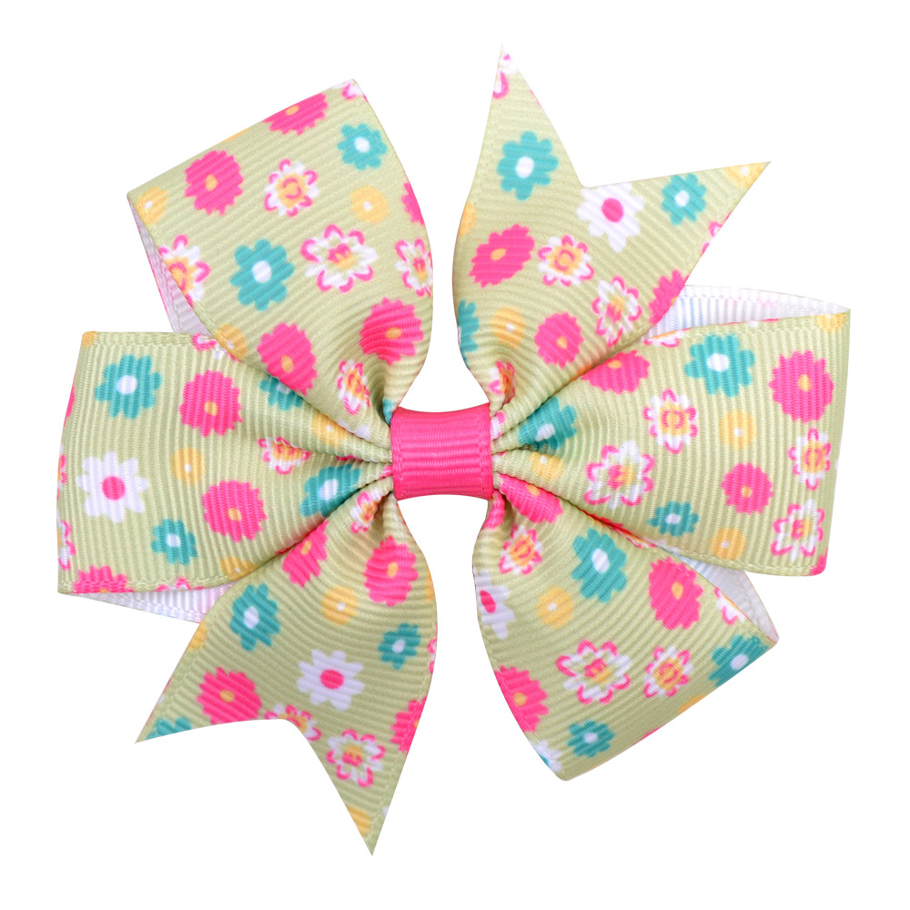 Fashion Printing Daisy Sun Flower Bowknot Baby Hairpin display picture 4