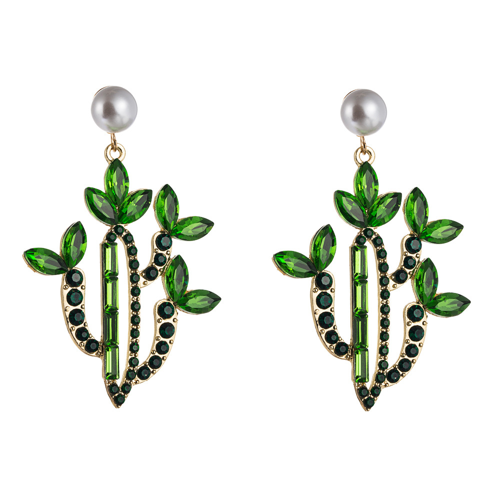 Mode Kaktus Einbrennlack Legierung Künstliche Edelsteine Ohrringe display picture 18